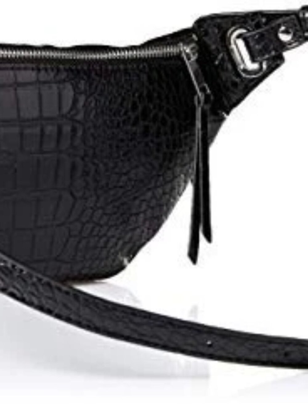 The Drop Women’s Preston Belt Bag Black Croc Embossed Crossbody Fanny Pack